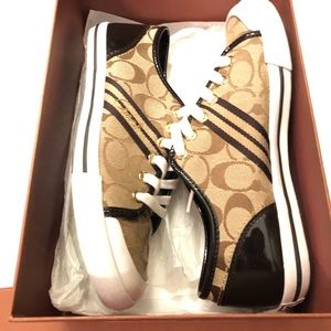 Coach Folly Sneakers Brown & White Size 8